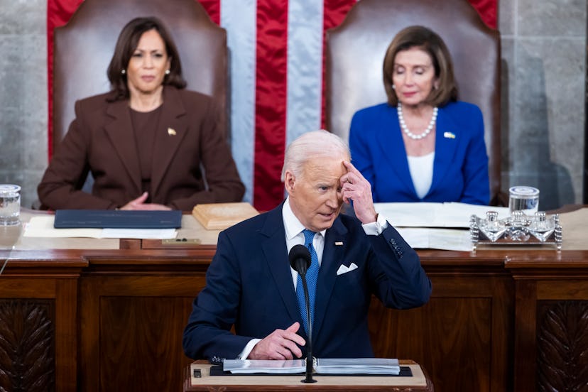 WASHINGTON, DC - MARCH 01:  U.S. President Joe Biden delivers the State of the Union address during ...