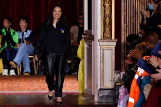 PARIS, FRANCE - MARCH 01: Fashion designer Christelle Kocher walks the runway during the Koche Ready...