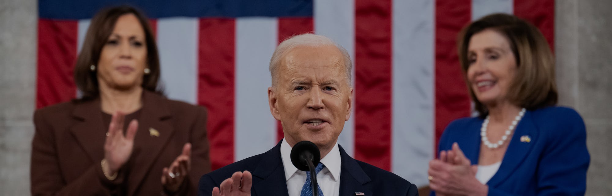 WASHINGTON, DC - MARCH 01:  U.S. President Joe Biden delivers the State of the Union address to a jo...