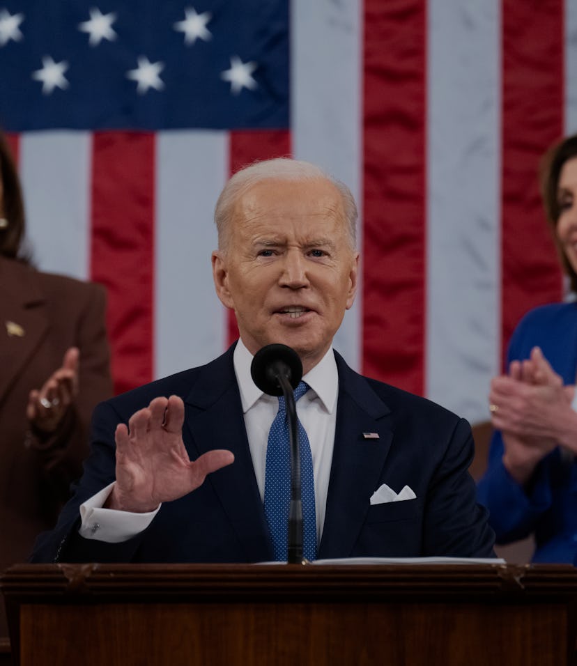 WASHINGTON, DC - MARCH 01: U.S. President Joe Biden delivers the State of the Union address to a jo...