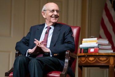 Retiring US Supreme Court Associate Justice, Stephen Breyer, attends the 2022 Supreme Court Fellows ...