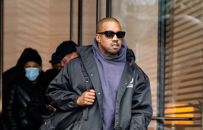 NEW YORK, NEW YORK - JANUARY 05: Kanye West is seen in Chelsea on January 05, 2022 in New York City....