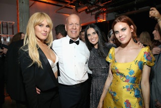 LOS ANGELES, CA - JULY 14:  (L-R) Rumer Willis, Bruce Willis, Demi Moore and Tallulah Belle Willis a...