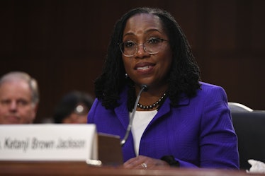 Judge Ketanji Brown Jackson gives an opening statement as she testifies during a Senate Judiciary Co...