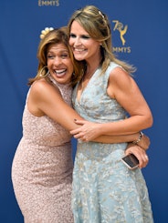 LOS ANGELES, CA - SEPTEMBER 17: (L) Hoda Kotb and Savannah Guthrie attend the 70th Emmy Awards at Mi...