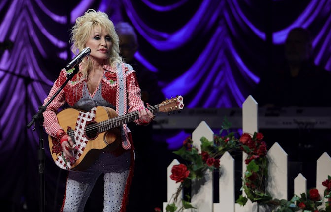 AUSTIN, TEXAS - MARCH 18: Dolly Parton performs on stage at ACL Live during Blockchain Creative Labs...