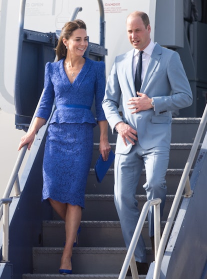 Catherine, Duchess of Cambridge and Prince William, Duke of Cambridge arrive at Philip S. W Goldson ...