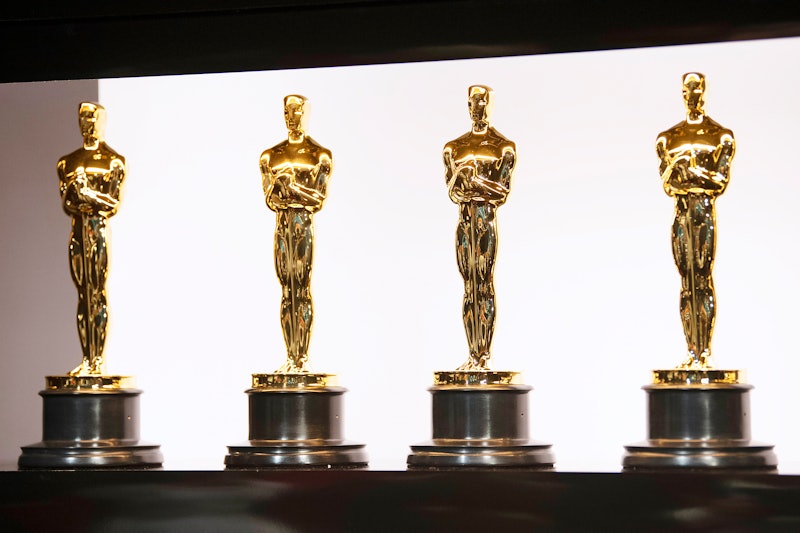 Oscars statuettes are on display backstage during the 92nd Annual Academy Awards at the Dolby Theatr...