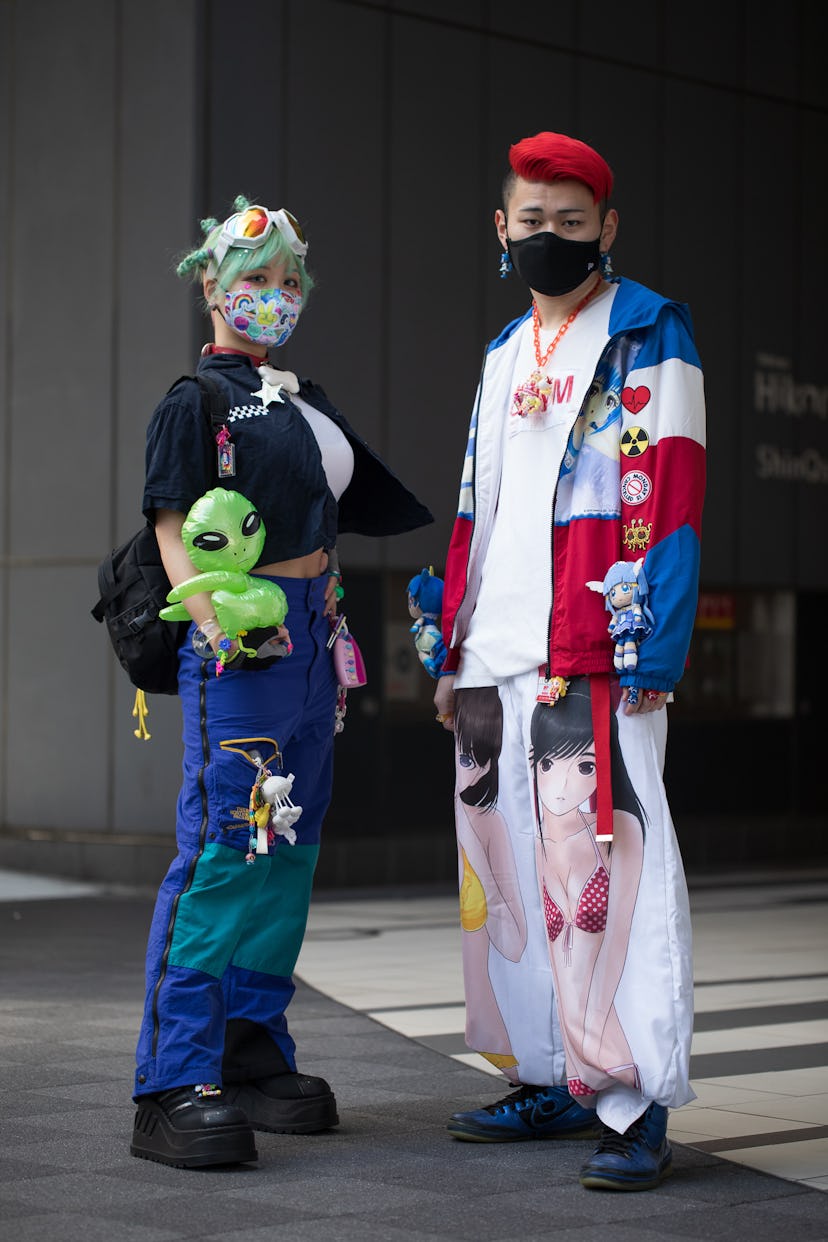 TOKYO, JAPAN - MARCH 15: Guests are seen wearing anime otaku themed outfits outside Shibuya Hikarie ...