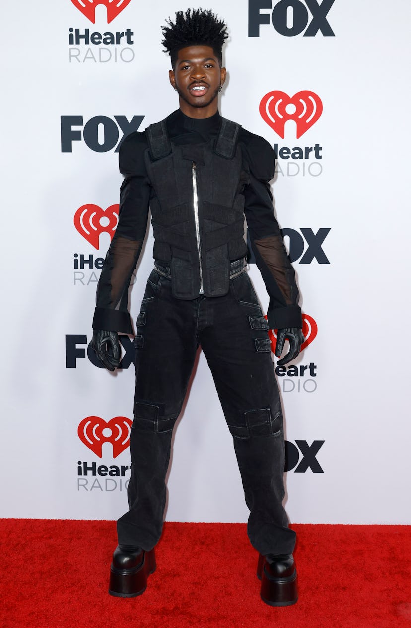 LOS ANGELES, CALIFORNIA - MARCH 22: Lil Nas X poses in the press room at the 2022 iHeartRadio Music ...