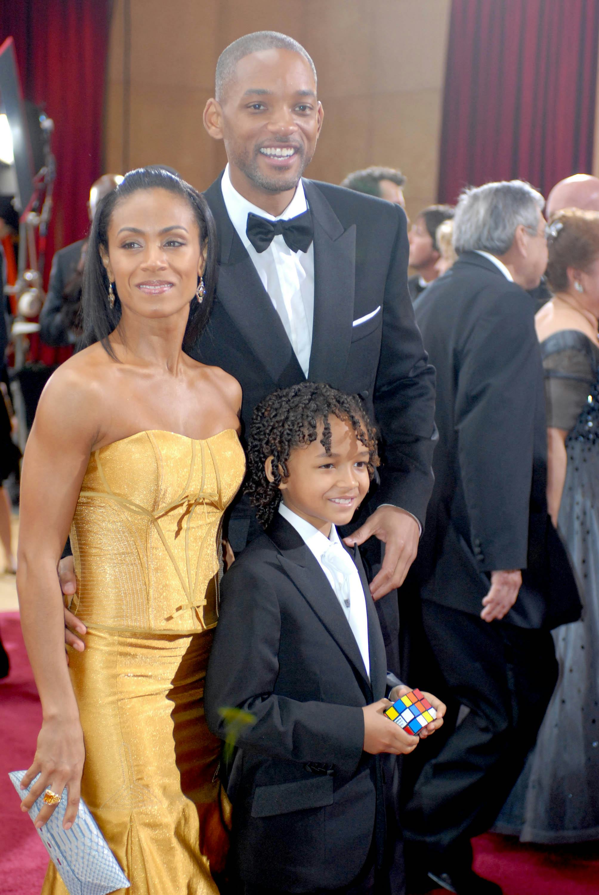 Jada Pinkett Smith, Jaden Smith and Will Smith during The 79th Annual Academy Awards - Arrivals at K&hellip;