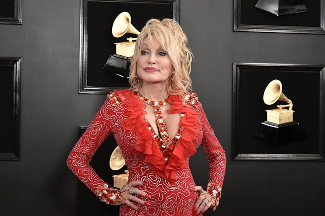LOS ANGELES, CALIFORNIA - FEBRUARY 10: Dolly Parton attends the 61st Annual Grammy Awards at Staples...