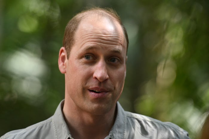 Britain's Prince William, Duke of Cambridge gestures during a visit to the British Army Training Sup...