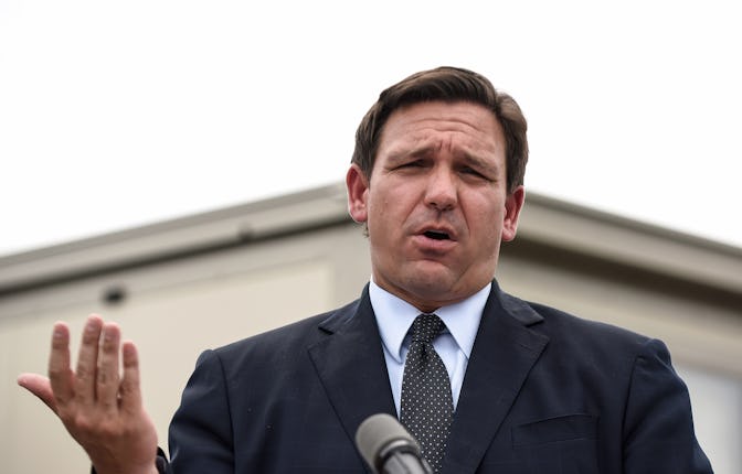 ORLANDO, FLORIDA, UNITED STATES - 2021/08/16: Florida Governor, Ron DeSantis holds a press conferenc...