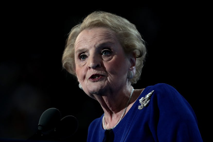 PHILADELPHIA, PA - JULY 26:  Former secretary of state Madeleine Albright delivers remarks on the se...