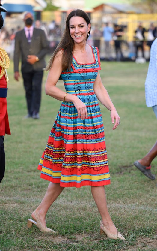 Kate Middleton wears a vintage dress in Jamaica.
