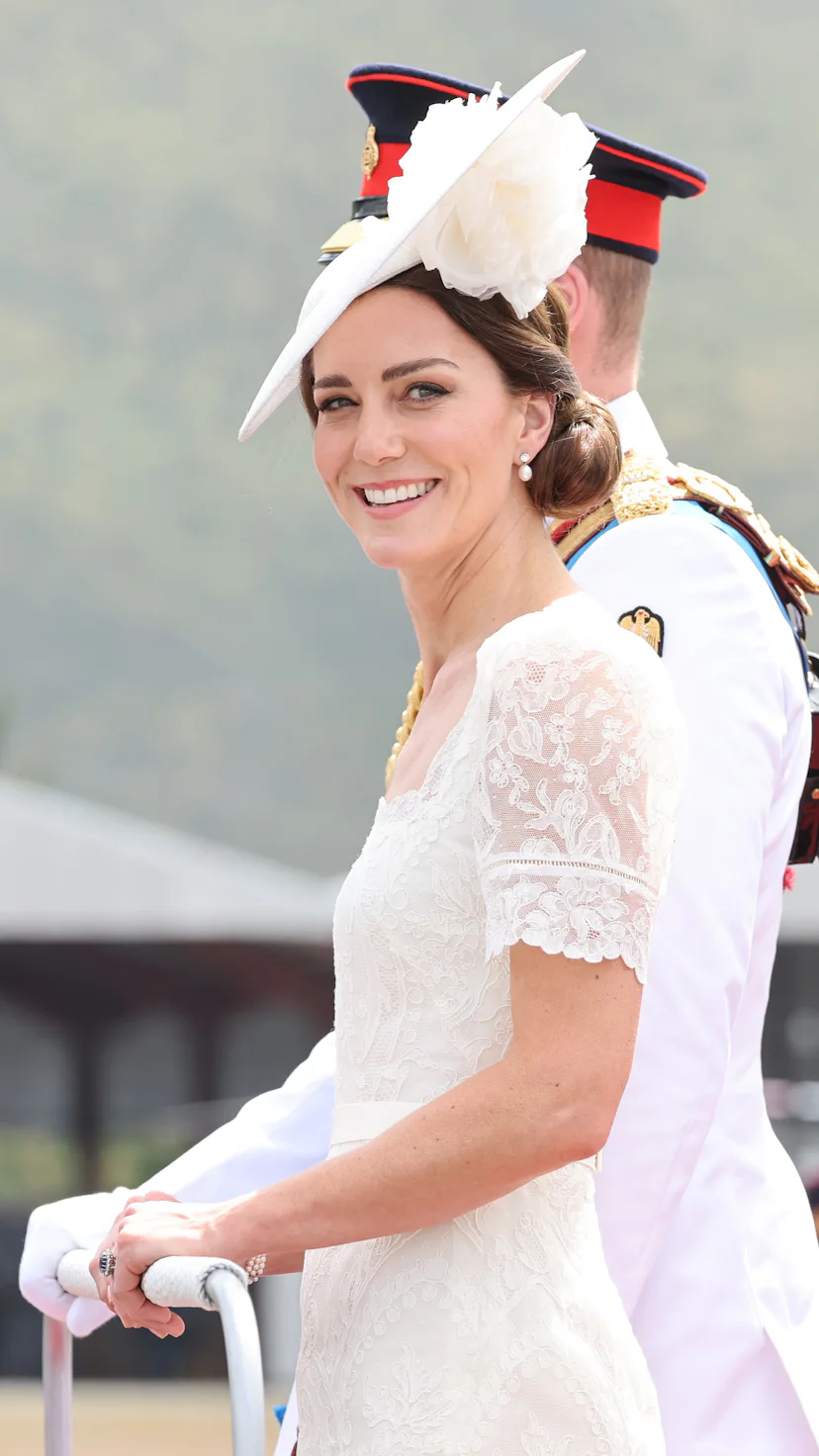KINGSTON, JAMAICA – MARCH 24: Catherine, Duchess of Cambridge smiles as she attends the inaugural Co...