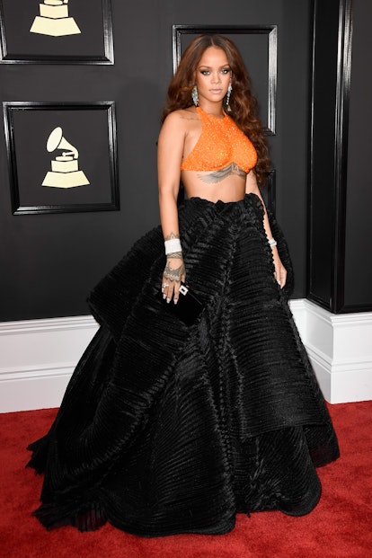 Rihanna wears Armani Privé at the 2017 Grammys.