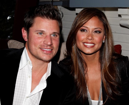 LOS ANGELES, CA - DECEMBER 10: Nick Lachey and Vanessa Minnillo sighting in Hollywood on December 10...