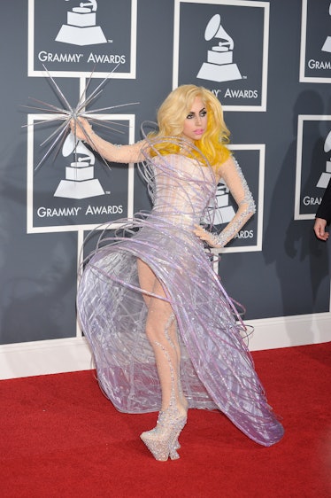 Singer Lady GaGa arrives at the 52nd Annual GRAMMY Awards 