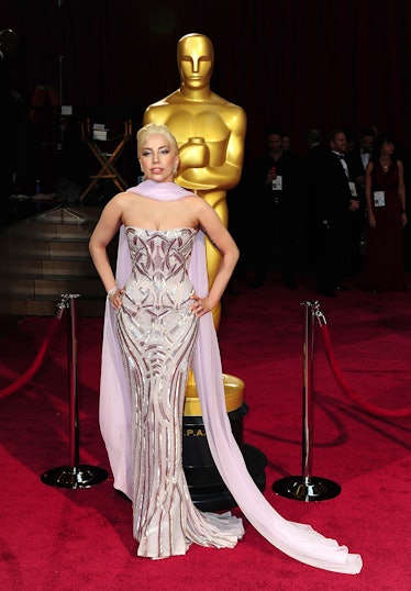 Lady Gaga arriving at the 86th Academy Awards