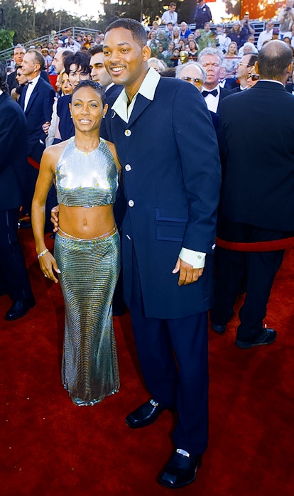 LOS ANGELES, CALIFORNIA - MARCH 23: Will Smith and Jada Pinkett Smith arrive at the Emmy Awards Show...