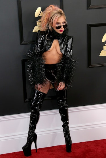 Lady Gaga arrives at The 59th GRAMMY Awards 