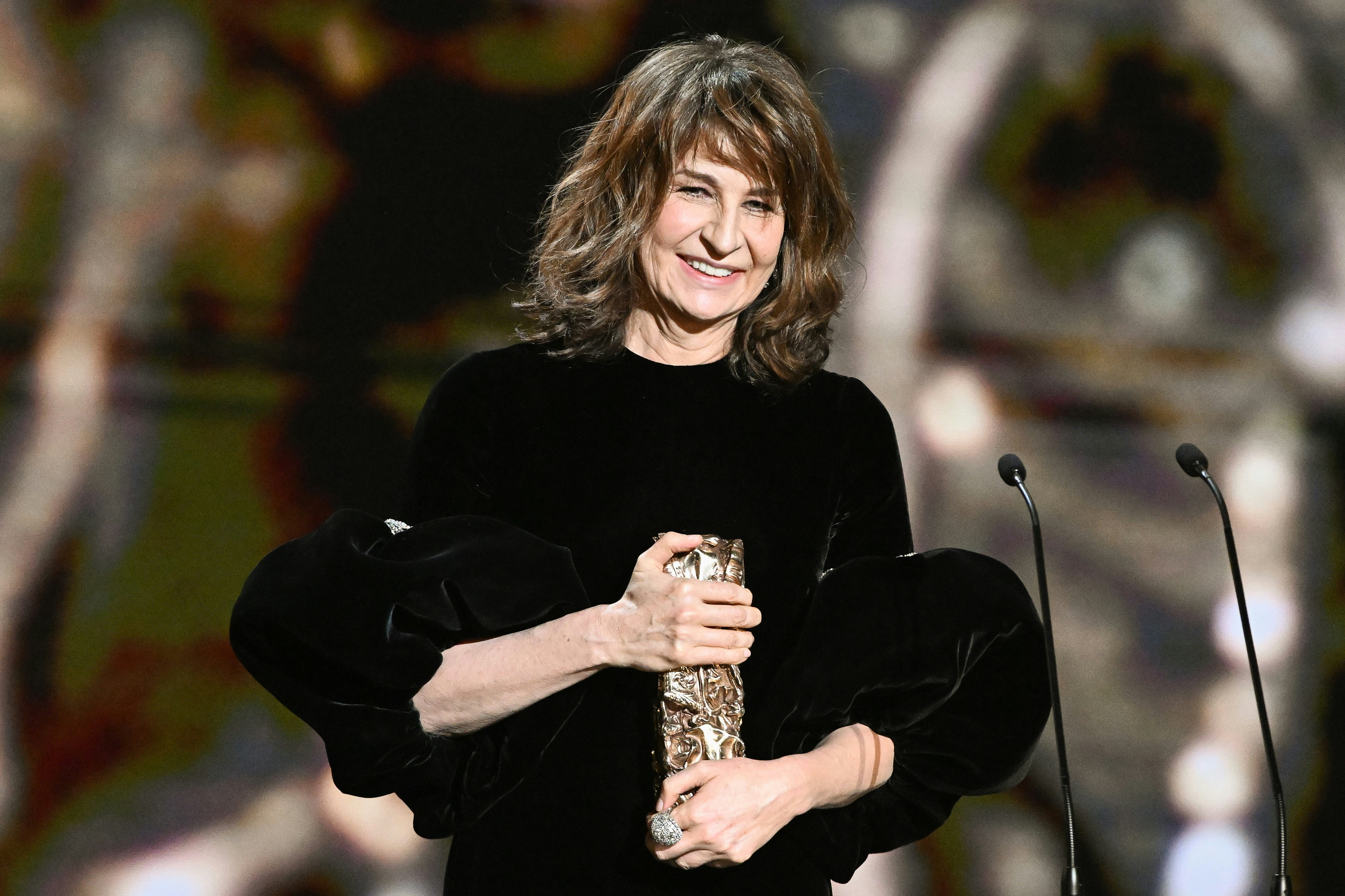 PARIS, FRANCE - FEBRUARY 25: Valerie Lemercier receives the Best Actress Cesar award for the movie “...