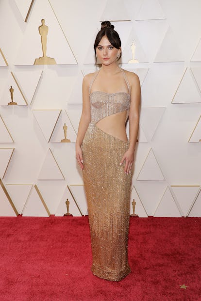 HOLLYWOOD, CALIFORNIA - MARCH 27: Emilia Jones attends the 94th Annual Academy Awards at Hollywood a...