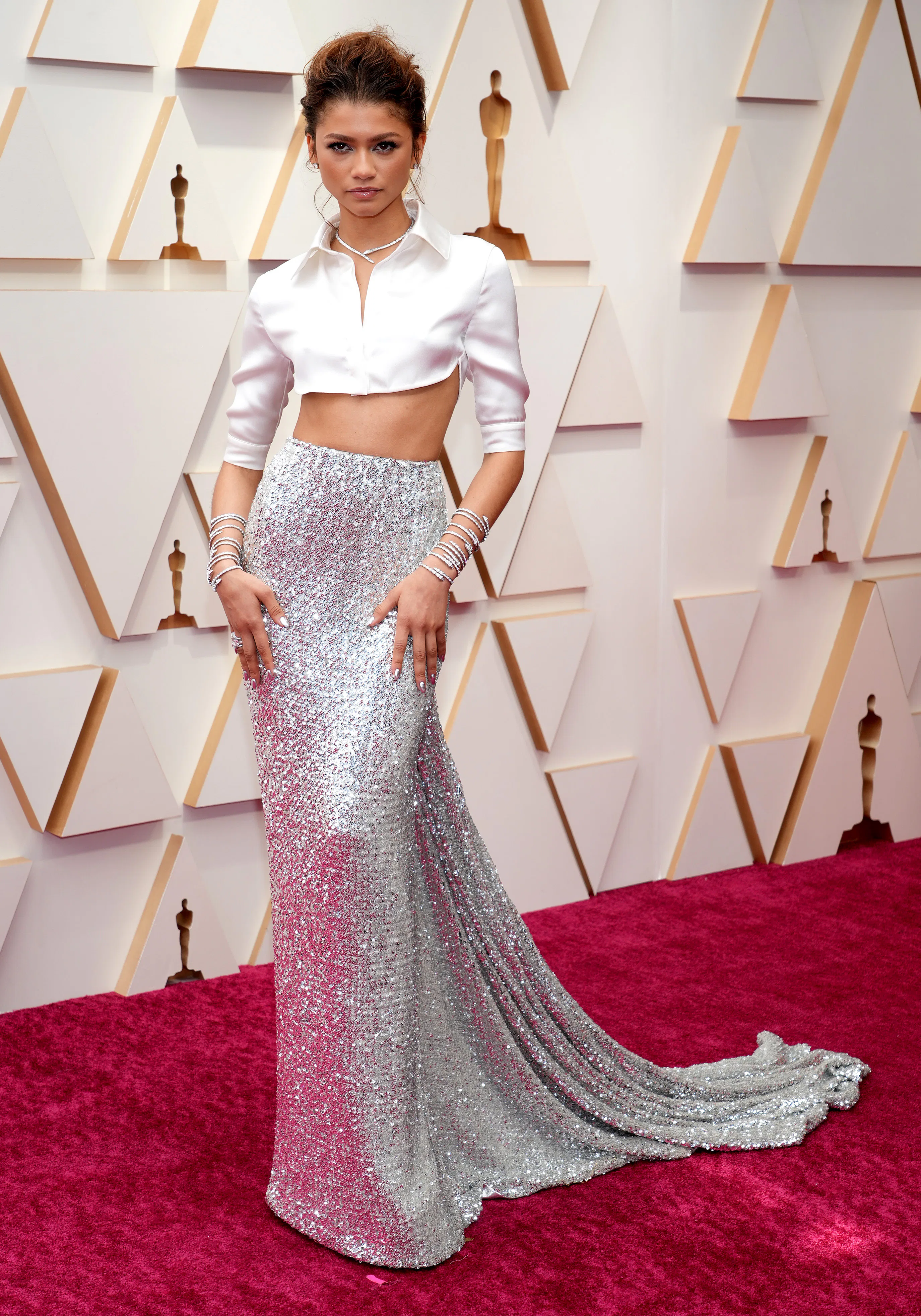 zendaya sequin dress Zendaya's 2022 Oscars Look Is Sequin Goals