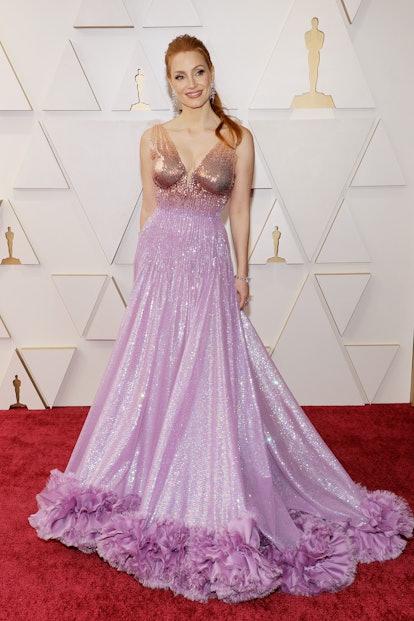 Jessica Chastain in Gucci at the 2022 Oscars.