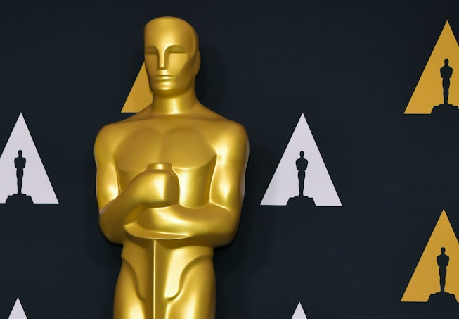 BEVERLY HILLS, CALIFORNIA - MARCH 26: Oscar Statue on display at the 94th Oscars Week Events: Animat...