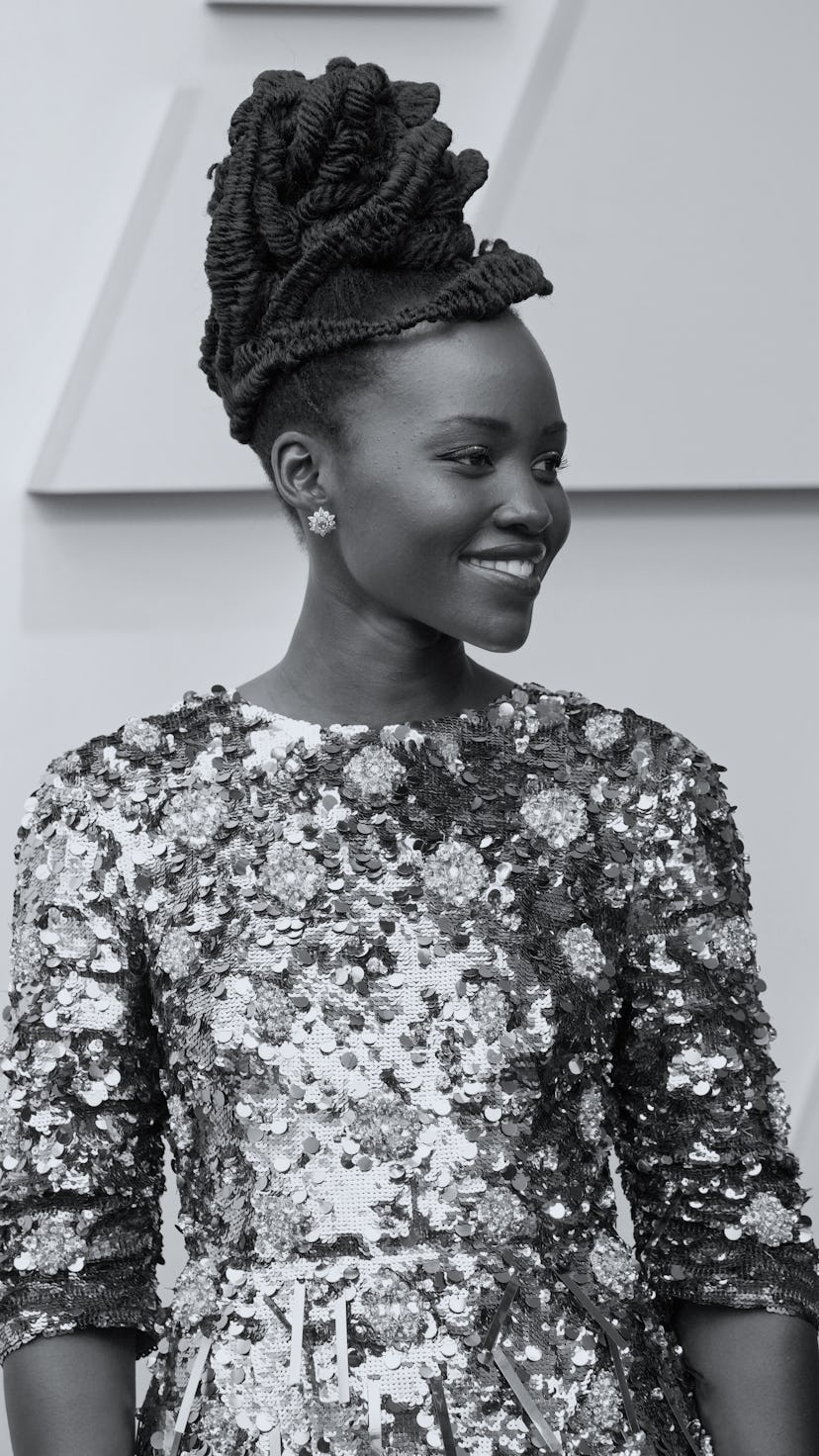 Lupita Nyong'o and other stars wearing sequins at the 2022 Oscars.