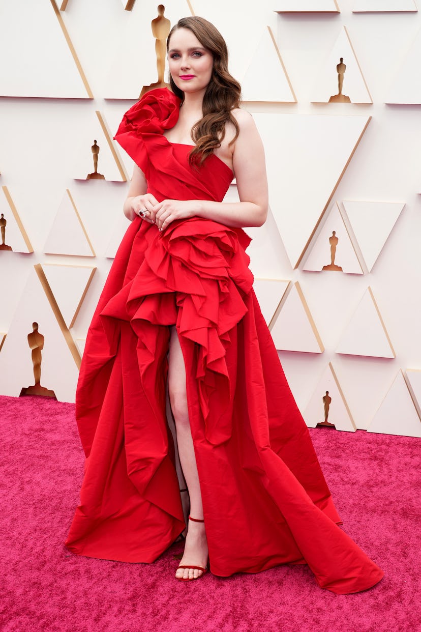 HOLLYWOOD, CALIFORNIA - MARCH 27: Amy Forsyth attends the 94th Annual Academy Awards at Hollywood an...