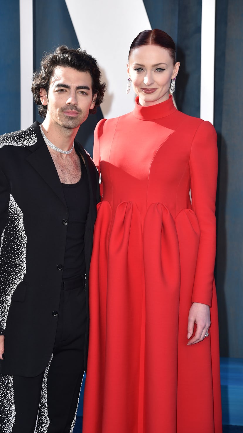 BEVERLY HILLS, CALIFORNIA - MARCH 27: Joe Jonas and Sophie Turner attend the 2022 Vanity Fair Oscar ...