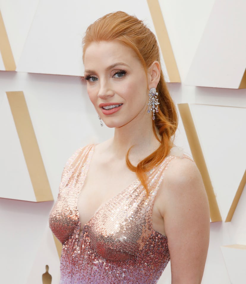 LOS ANGELES, USA - MARCH 27, 2022: Jessica Chastain arrives on the red carpet outside the Dolby Thea...