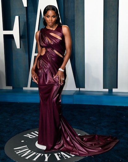 US singer Ciara attends the 2022 Vanity Fair Oscar Party following the 94th Oscars at the The Wallis...