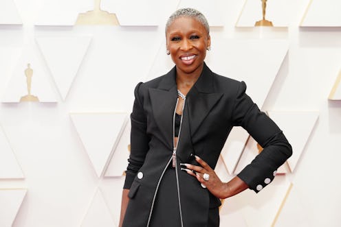 Cynthia Erivo debuted a new beautyblender product on the Oscars 2022 red carpet.