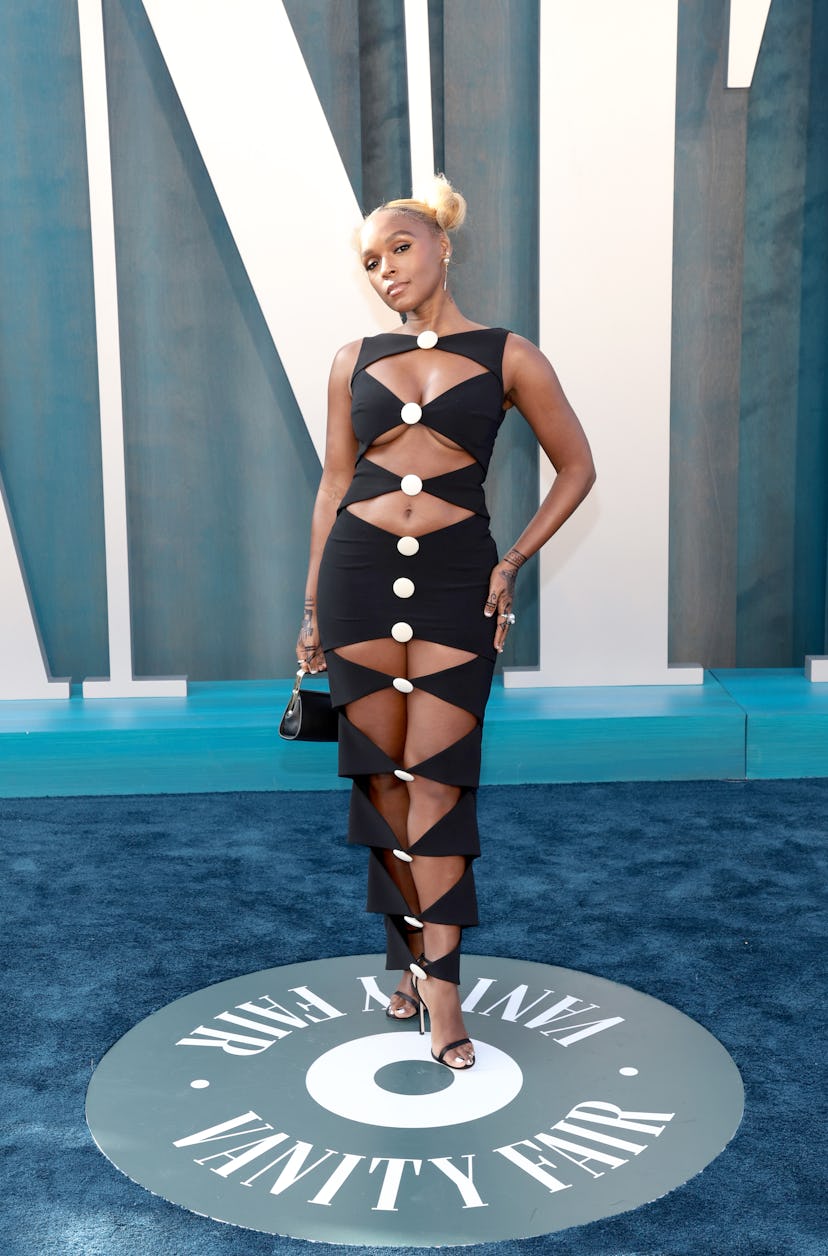 BEVERLY HILLS, CALIFORNIA - MARCH 27: Janelle Monáe attends the 2022 Vanity Fair Oscar Party hosted ...