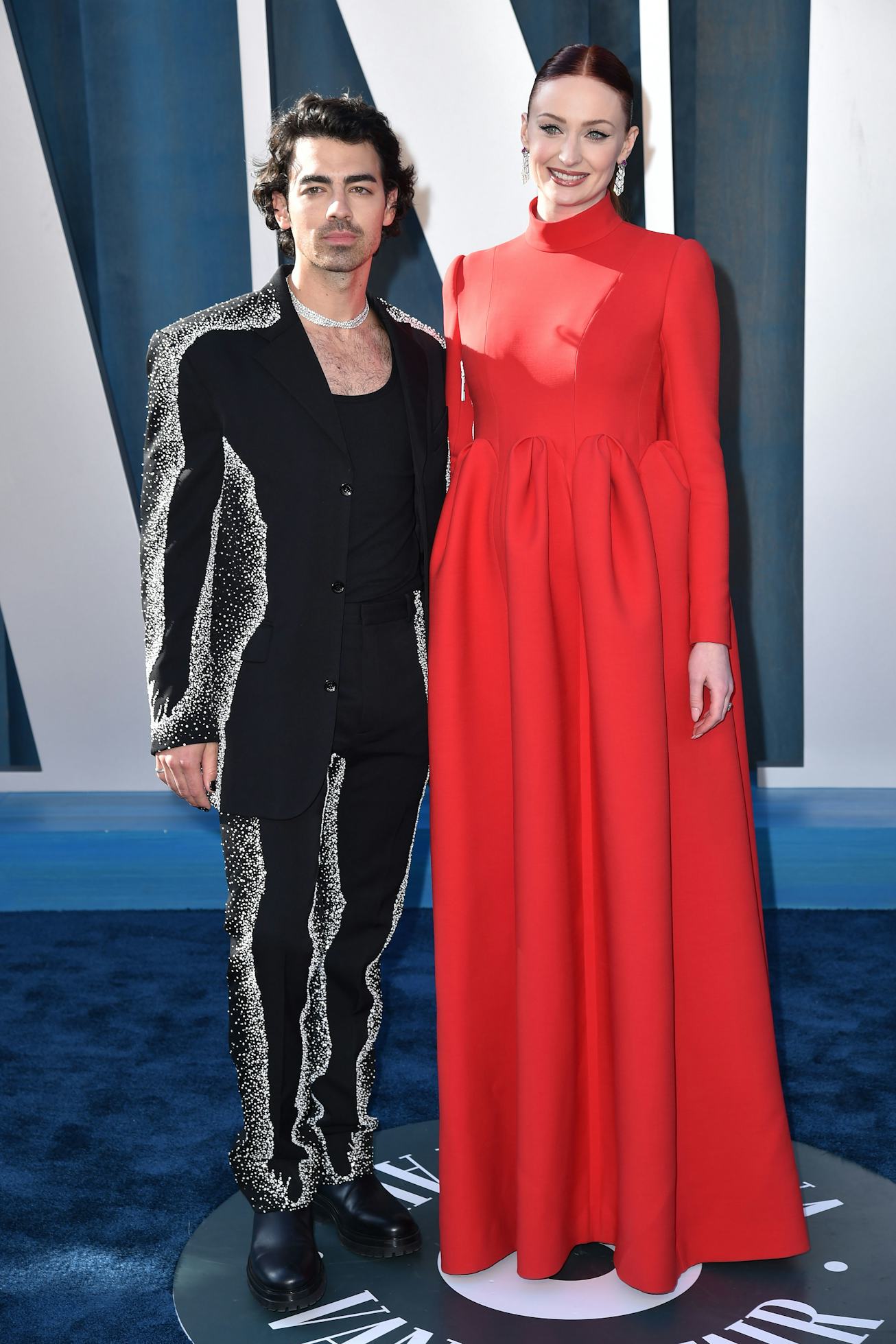 BEVERLY HILLS, CALIFORNIA - MARCH 27: Joe Jonas and Sophie Turner attend the 2022 Vanity Fair Oscar ...