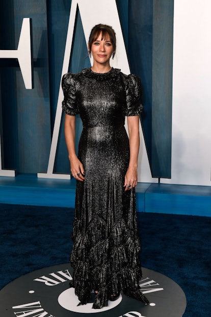 US actress Rashida Jones attends the 2022 Vanity Fair Oscar Party following the 94th Oscars at the T...