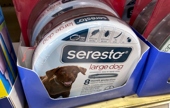 CHICAGO, ILLINOIS - MARCH 03: Seresto pet collars are offered for sale at a retail store on March 03...