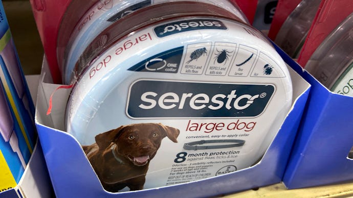 CHICAGO, ILLINOIS - MARCH 03: Seresto pet collars are offered for sale at a retail store on March 03...