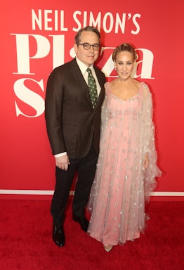 Matthew Broderick and Sarah Jessica Parker pose at the opening night of the Neil Simon play "Plaza S...