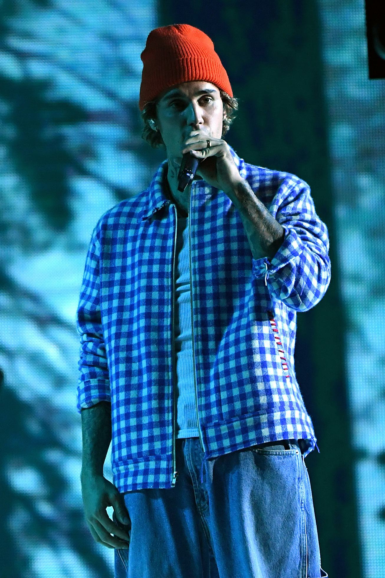 LOS ANGELES, CALIFORNIA - NOVEMBER 22: In this image released on November 22, Justin Bieber performs...