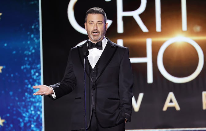 LOS ANGELES, CALIFORNIA - MARCH 13: Jimmy Kimmel speaks onstage during the 27th Annual Critics Choic...