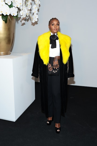 NEW YORK, NEW YORK - MARCH 22: Janelle Monáe attends the Ralph Lauren Fall 2022 fashion show at Muse...