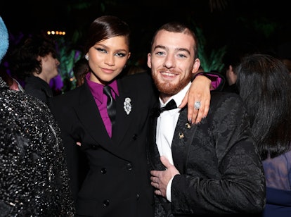 Zendaya and Angus Cloud attend the 2022 Vanity Fair Oscar Party.