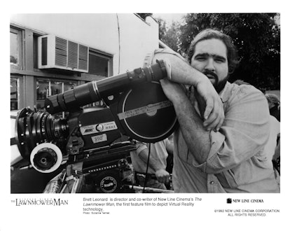 Director Brett Leonard poses on the set of the New Line Cinema movie "Lawnmower Man" circa 1992.