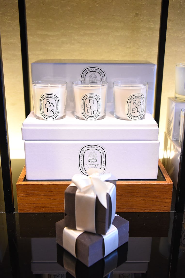 BEVERLY HILLS, CA - MARCH 22: Diptyque fragrance and candles are displayed at the Diptyque and Bhan...
